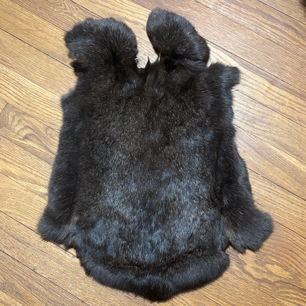 #0618 Black Rabbit Fur Pelt for Crafts or Display